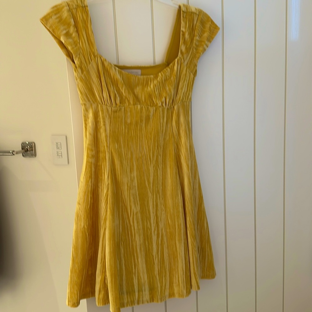 Urban Outfitters Uma Velvet Cap Sleeve Mini Dress